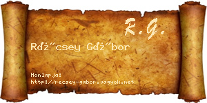 Récsey Gábor névjegykártya
