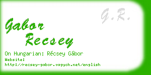 gabor recsey business card