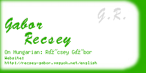 gabor recsey business card